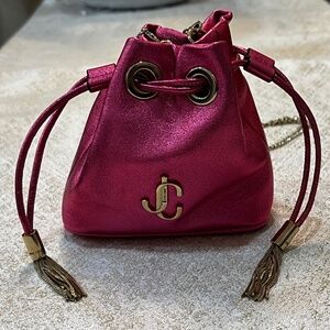 Jimmy Choo Mini Marcheline Peony Metallic Nappa Leather Mini Bag Peony - Pink -